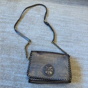 Tory Burch Metallic Gray Crossbody Bag